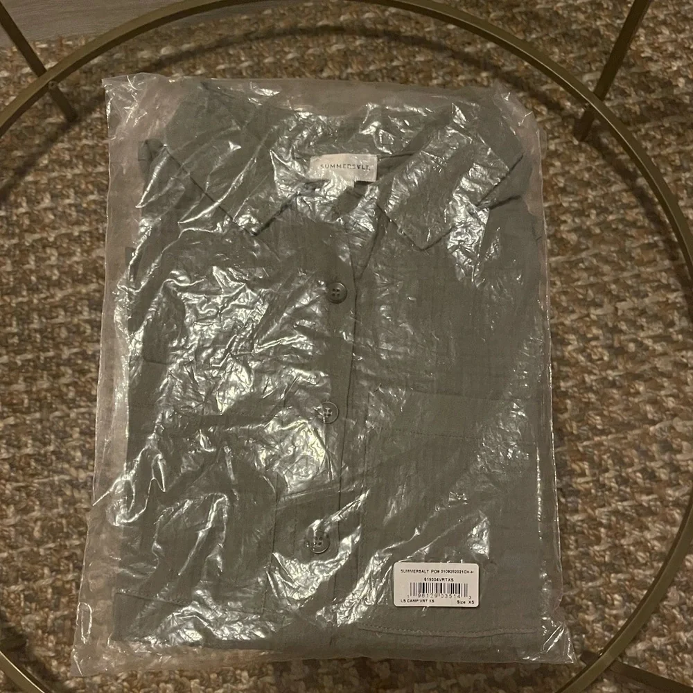 summersalt the going places gauze button-down camp long sleeve shirt - Picture 2 of 6